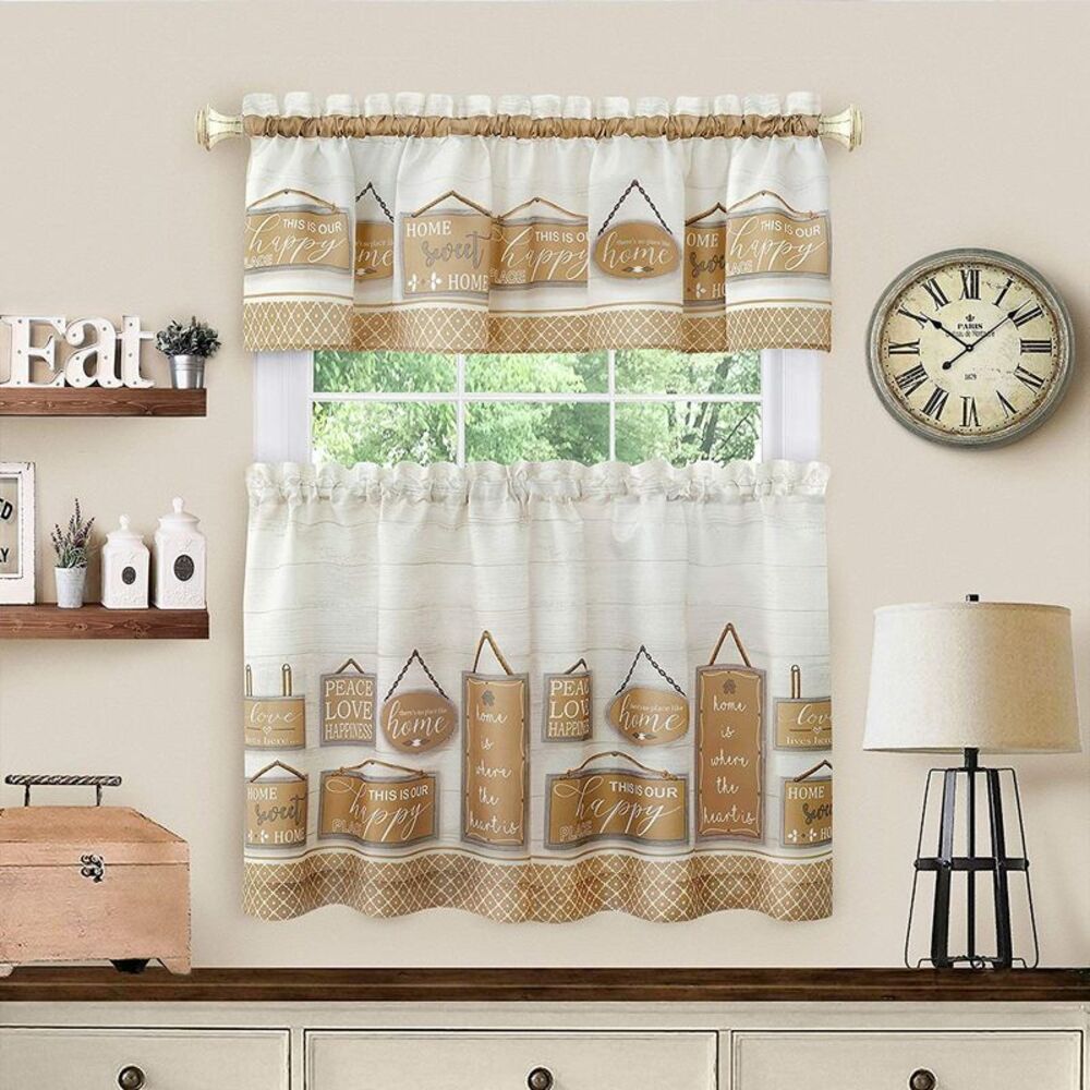 Achim Home Modern Window Curtains: 1726 Brown: 58'' x 36'' Rectangle